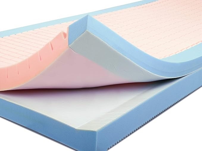 Invacare SRS2080 Glissando Friction Reducing Hospital Bed Mattress for Pressure Sore & Ulcer, 36" Width, 80" Length, Blue