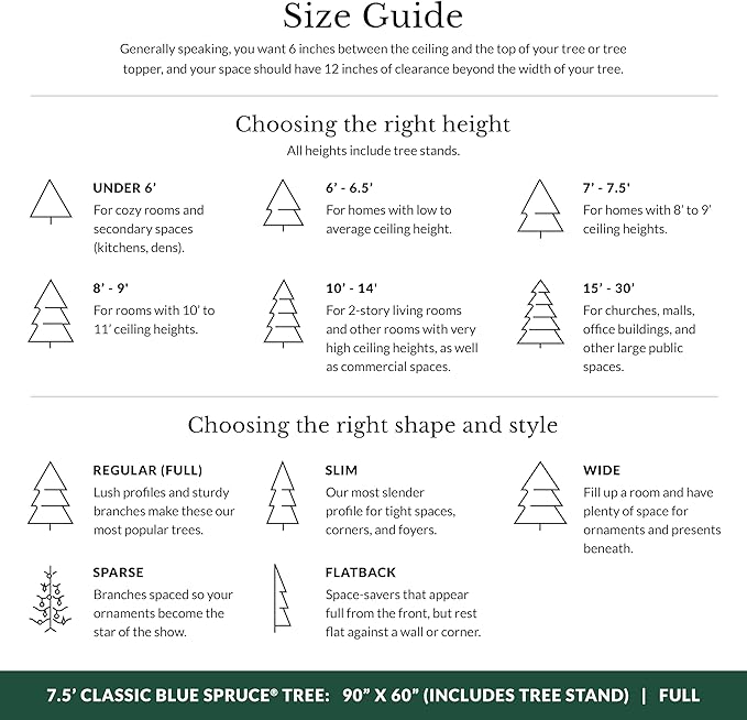 Balsam Hill 7.5ft Pre-Lit Classic Blue Spruce - Artificial Christmas Tree with 1000 Clear Incandescent Lights, Easy Plug Technology, Premium Stand for Indoor Holiday Decorating