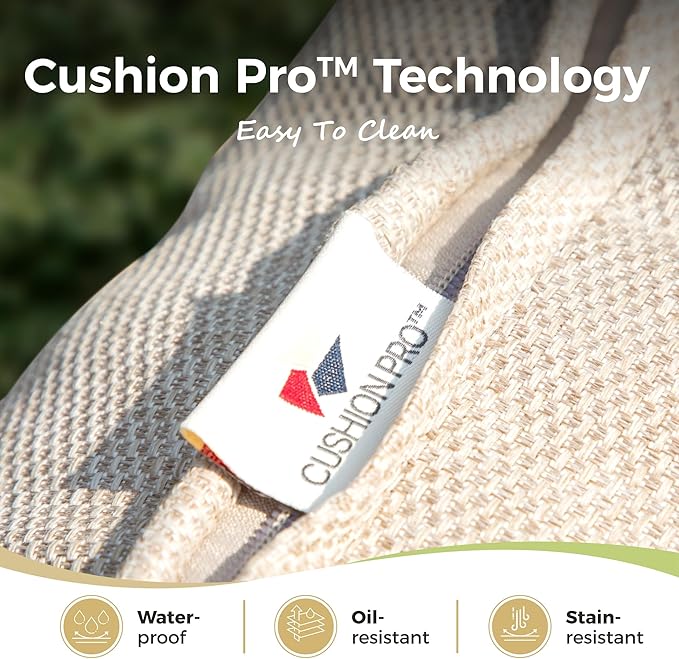 Outdoor Patio Swivel Sofa Chairs Set of 2 Steel Frame Porch Furniture with Deep Seating and 5.5" Cushions for Lawn Backyard Deck, Beige