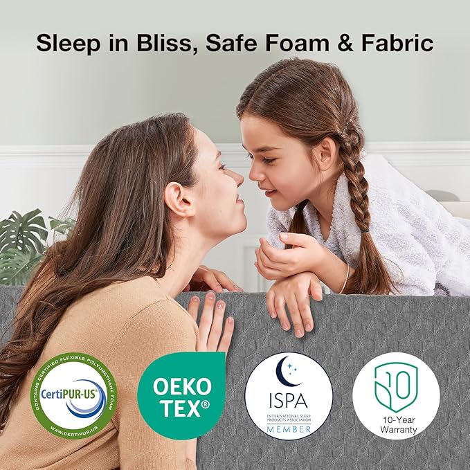 Novilla Queen Memory Foam Mattress, 5 Inch Queen Size Mattresses with Gel-Infused Memory & Ventilated Wave Foam for Fresh Sleep & Zoned Pressure Relief Mattress in a Box CertiPUR-US Certified