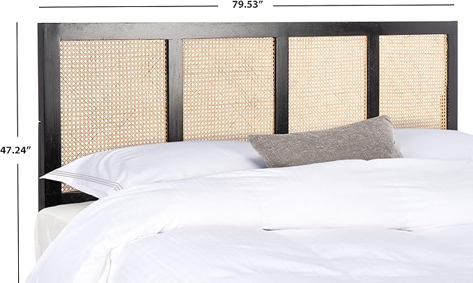 SAFAVIEH Home Collection Vienna Black Cane King Headboard Platform