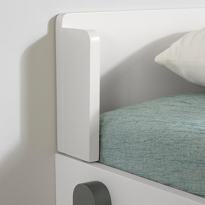 South Shore Furniture Bebble Complete Bed, Twin, Soft Gray and White