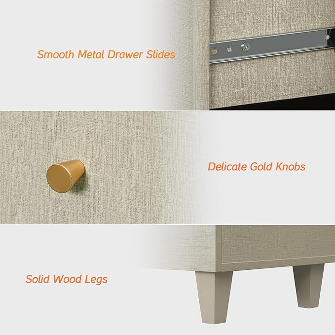 WAMPAT Sideboards Buffet Cabinet, 3-in-1 Wood Wide Credenza Storage Cabinet with Doors and Drawers, Modern Kitchen Coffee Bar Table with Storage for Living Room Dining Room, Beige Linen