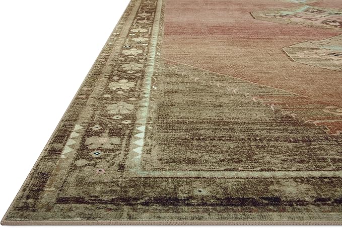 Loloi Magnolia Home by Joanna Gaines Sinclair Collection SIN-06 Clay/Tobacco 8'-6" x 11'-6", .25" Pile Height, Machine Washable, Area Rug