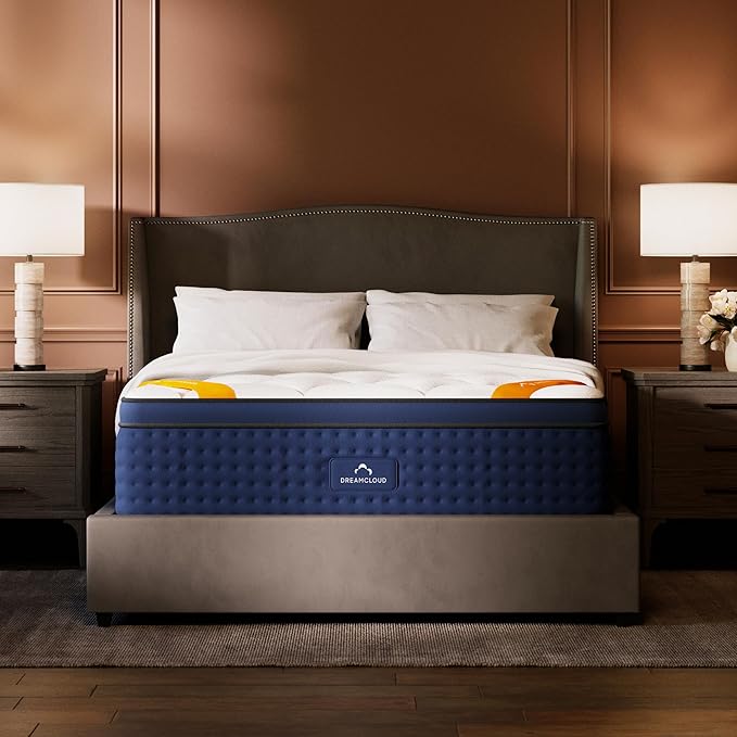 DreamCloud Premier Rest 14" Cal King Mattress - Luxury Hybrid Memory Foam - 365 Night Trial - Premium Pressure-Relieving Layers - Forever Warranty - Mattress in a Box - CertiPUR-US Certified