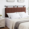 UEV Queen Headboard Only, Wall Mounted Hanging Upholstered Bed Head Board, Modern Vertical Channel Design of Fine Linen, Elegant Brown Fluted Headboard for Bedroom (Brown, Queen Size)