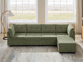 VANOMi 4 Seat Cloud Couches for Living Room with Ottoman, 118" Modular Sectional Sofas & Couches, Cozy Chenille Cloud Sectional Couch Sofa for Apartment, Office, Olive Green, L Shaped