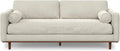 SIMPLIHOME Morrison 89-inch Wide Sofa in Cream White Woven-Blend Fabric, Handcrafted Mid-Century Modern Couch for Living Room or Family Room, Single Bench Cushion, Bolster Pillows