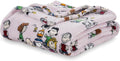 Berkshire Blanket Peanuts® VelvetLoft® Cute Character Snoopy Plush Blanket,Peanuts Laughing Robe Lilac,Full/Queen 90 in x 90 in (Official Peanuts® Product)