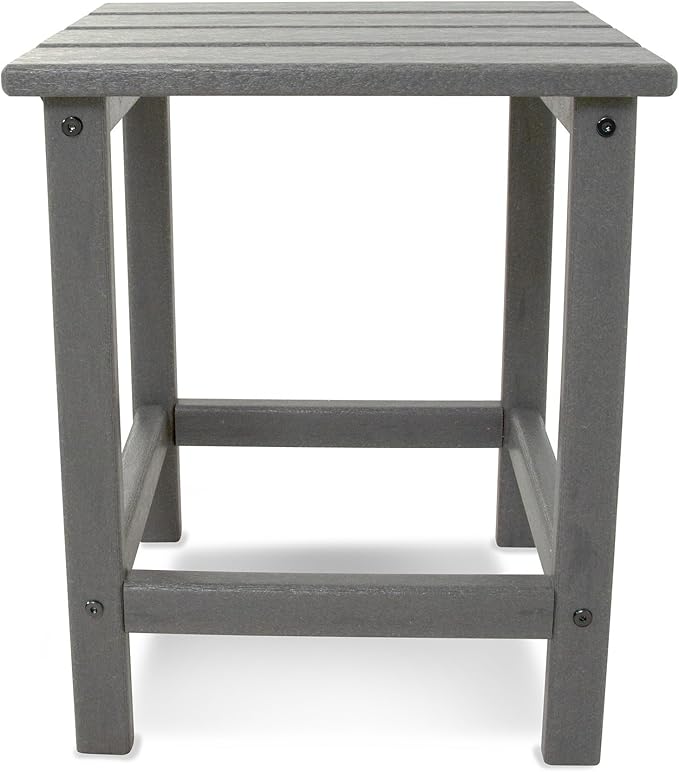 POLYWOOD ECT18GY Long Island Side Table, 18-Inch, Slate Grey