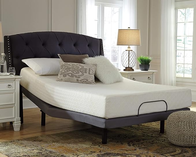 Signature Design by Ashley Full Size Chime 10 Inch Medium Firm Memory Foam Mattresswith Green Tea & Charcoal Gel for Pressure Relief, Fiberglass Free, Mattress In A Box