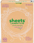 Sheets Laundry Club - Liquidless Laundry Detergent Sheets, 100 Loads - Lavender Scent, Eco-Friendly, Quick-Dissolving Formula, Hypoallergenic, Septic Safe, Plastic-Free Packaging - 50 Sheets
