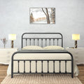 Golden Gate Beds Victorian Vintage Style Metal Bed Frame with Wrought Iron Headboard and Footboard, Classic Platform Bedframe Storage, No Box Spring Needed, Mattress Foundation, Black, California King