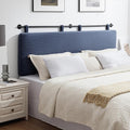 UEV King Headboard Only, Wall Mounted Hanging Upholstered Bed Head Board, Modern Vertical Channel Design of Fine Flannel, Elegant Dark Blue Fluted Headboard for Bedroom (Dark Blue, King Size)