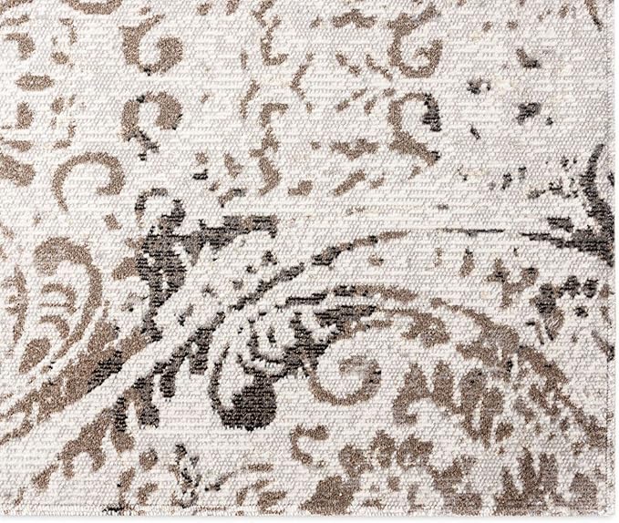 Nicole Miller New York Patio Sofia Juniper Indoor/Outdoor Area Rug, Ivory/Mustard, 7'9"x10'2" Rectangle, Rectangular