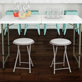 Lavish Home Folding Bar Stools – Set of 2 Heavy-Duty 18-Inch Stool - 225lbs Capacity and Padded Seats for Dorm, Recreation or Game Room (White)