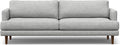SIMPLIHOME Livingston 90-inch Wide Sofa in Mist Grey Woven-Blend Fabric, Handcrafted Mid-Century Modern Oversized 3-Seater Couch Sofa for Living Room or Family Room, Solid Wood Frame