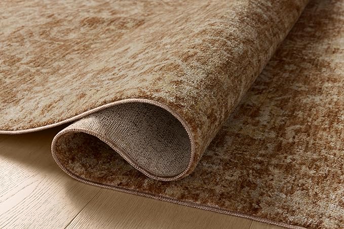 Loloi Magnolia Home by Joanna Gaines Junie Collection JUE-01 Clay/Natural 7'-10" x 7'-10", .38" Pile Height, Round Area Rug