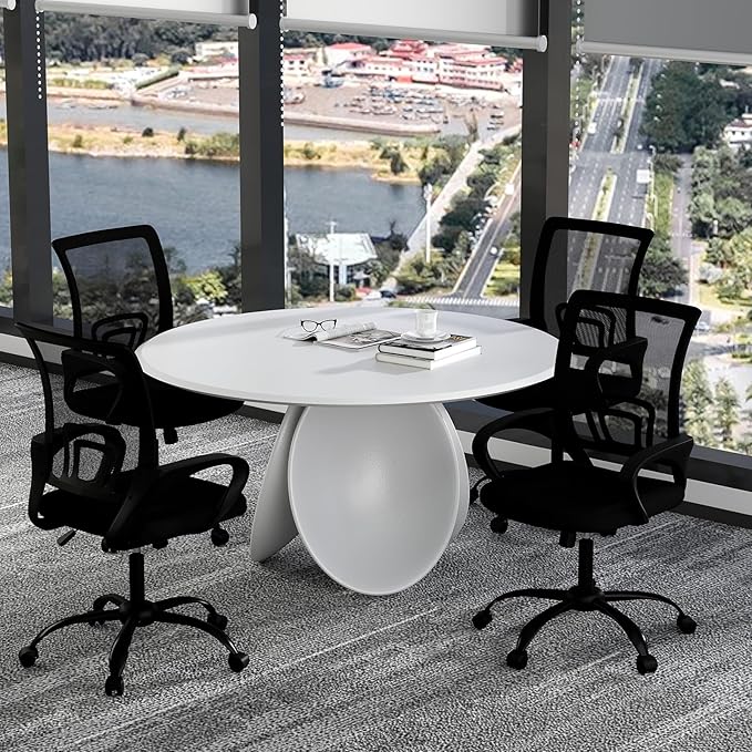 Bonzy Home Ergonomic Conference Room Chairs Set of 8, Rolling Conference Chair with Wheels, Mesh Computer Desk Chair Office Chairs with 360°Swivel, Height Adjustable, 8 Pack