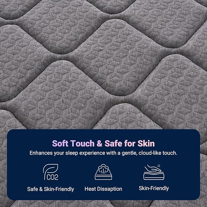 Avenco 10 Inch King Size Mattress, Hybrid Mattress with Smarts Coil™ Pocket Springs for Targeted Support and NanoGel™ Memory Foam for Cool Night Sleep & Motion Isolation, CertiPUR-US Certified