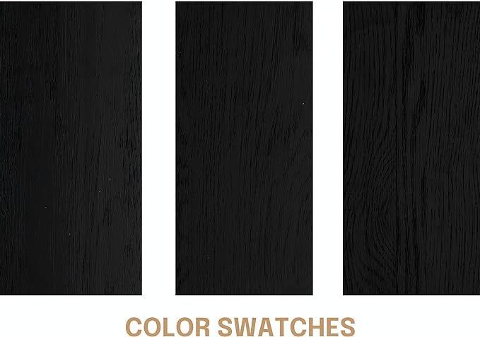 NTC Inno Wooden Bed Frame with Headboard, Solid Oak and Rubber Wood Foundation with Silent Slats and Wood Central Supports, 1000 Lb Capacity, Effortless Assembly, Queen - Burnt Black