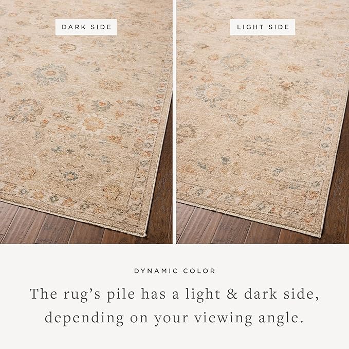 Loloi Chris Loves Julia Palma Collection PLM-11 Natural/Multi 2'-7" x 10'-0" Fringe Runner Rug Vintage Style Boho Living Room Bedroom Carpet
