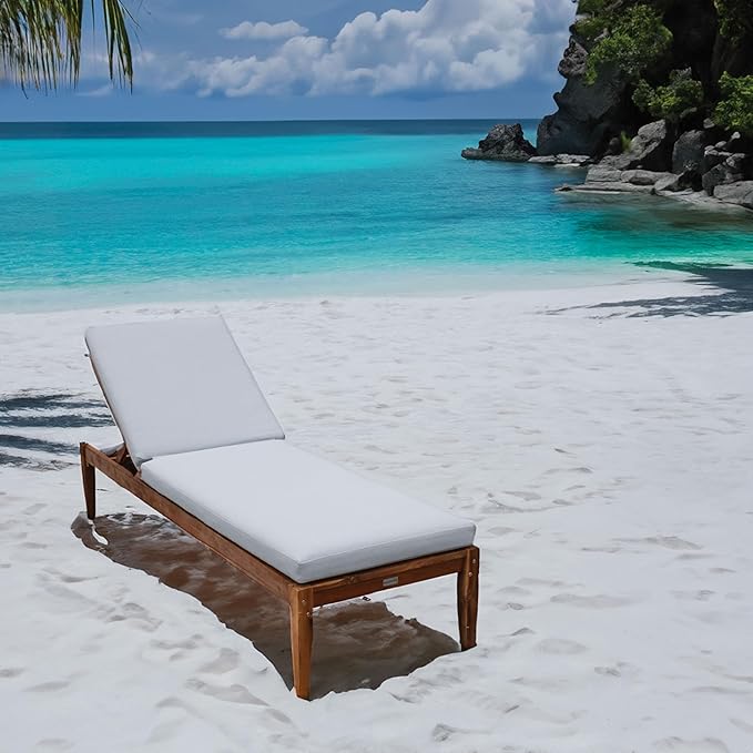 Tommy Bahama Chaise Cushion, 24" X 79" X 2.5", Bamboo Bay Bone