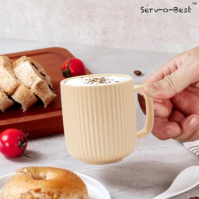 Servo Best Handmade Cermaic Coffee Mug set of 6, Capacity of Ceramic Cup 11 Oz, Coffee Lover, Ideal Gift for Thanksgiving, Home décor, Microwavable & Dishwasher Safe - Pack of 6 Multicolor