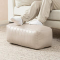 Anji Mountain 100% Handmade & Handcrafted Comfortable Home Décor Pouf Ottoman Footrest for Living Room, Bedroom, Nursery, Kidsroom, Patio Furniture - (22" x 12" x 10" - Cream)