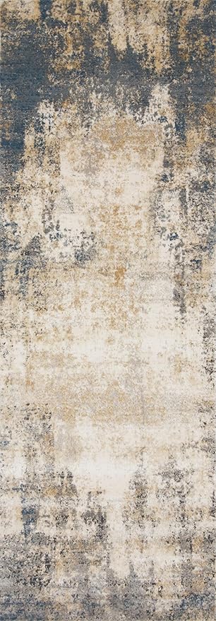 Loloi Teagan Collection TEA-08 Ivory/Mist 2'-8" x 10'-6" Runner Rug, Large, Soft Neutral Rug, High-Traffic for Living Room, Bedroom, Home Office, Dining Area
