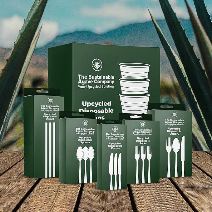 Sustainable Agave Co - Sweet Agave Fiber Cups - 12 Ounce - 50 Count Plant-Based, Made With Upcycled Materials - Clear