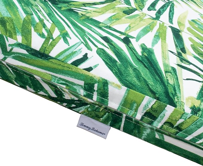Tommy Bahama Bench Cushion, 50" X 16" X 2.5", Coastal Palm Green Leaf