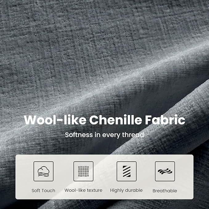 PHI VILLA Cloud Modular Couch Sets, 157.5" Sectional Sofa with U-Shaped Chaise, 6-Seater Couches with Movable Ottomans for Living Room, Chenille Fabric, Dark Cyan