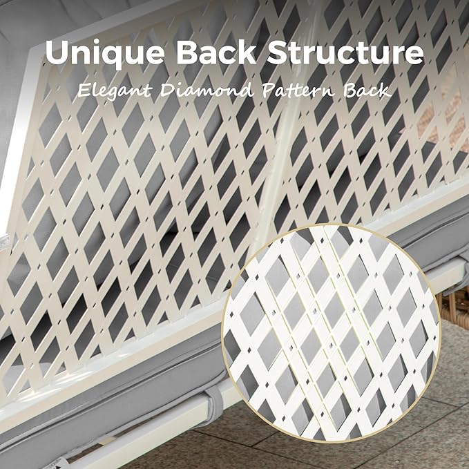 Patio Furniture Sofa, Love-Seat Patio Sofa Steel Frame Outdoor Sectional Couch with Deep Seating and 5.5” Cushions for Lawn Backyard Porch Deck, Light Gray