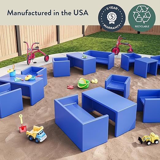 Children's Factory Adapta-Bench, CF910-028 Red, Kids Flexible Seating, Classroom, Preschool and Daycare Furniture, Indoor or Outdoor Toddler Chairs