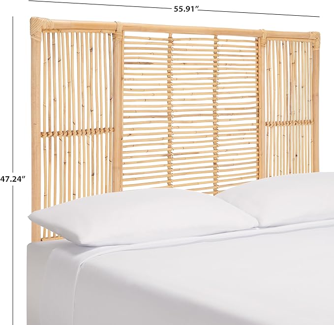 SAFAVIEH Home Collection Falyn Natural Rattan Rectangle Full Size Headboard