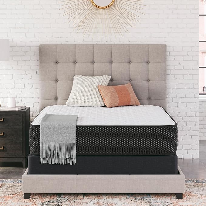 Signature Design by Ashley Limited Edition Firm 12 Inch Hybrid Mattress with Gel Memory Foam and Edge Support for Cool Sleep and Pressure Relief, Twin, Fiberglass Free, Mattress In A Box