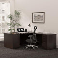 GINO Collection, 67" W L Shape Executive Office Desk with Two File Cabint - Right Return