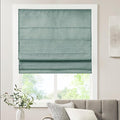 Madison Park Cordless Roman Shades Faux Silk Shade with Sheen 1-Panel Privacy, Room Darkening, Energy Efficient, Thermal Insulated Window Blind for Bedroom, Living Room Décor, 39"W x 64"L Como, Green
