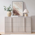 Fluted Dresser for Bedroom, 47" Wide 6 Drawer Dresser, Modern TV Stand Set, Curved Profile Design, Chest of Drawers with Solid Wood Handle for Living Room, Bedroom, Hallway