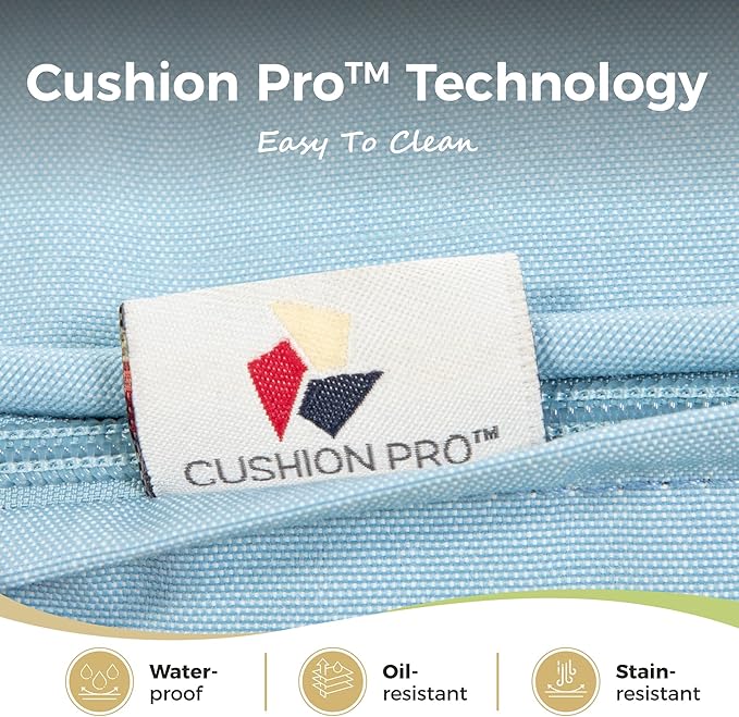 Patio Furniture Sofa, 3-Seat Patio Sofa Steel Frame Outdoor Sectional Couch with Deep Seating and 5.5” Cushions for Lawn Backyard Porch Deck, Blue