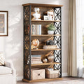 Tribesigns 6-Tier Tall Bookshelf, 71" Industrial Bookcase with Metal Frame, Freestanding Open Storage Shelves for Home Office, Living Room, Bedroom
