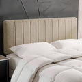 Hearth & Harbor Upholstered Twin Headboard - Easy Assemble Channel Stitched Headboard Twin Size - Wall Mounted Headboards with 3D Soundproof Wall Panels Peel & Stick Floating Headboards, Linen