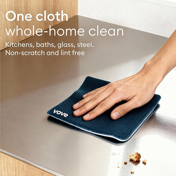 Vove Swedish Dishcloths 5-Pack, Essential Neutrals - FSC Certified Cellulose & Cotton, Oeko-TEX Standard 100, Reusable Washable Kitchen Cleaning Cloths, Eco Friendly Floral Design