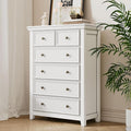 White Dresser for Bedroom, 6 Chest of Drawers, Farmhouse Dresser for Bedroom, Tall Storage Drawers Cabinet for Living Room, Home Office