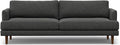 SIMPLIHOME Livingston 90-inch Wide Sofa in Charcoal Grey Woven-Blend Fabric, Handcrafted Mid-Century Modern Oversized 3-Seater Couch Sofa for Living Room or Family Room, Solid Wood Frame