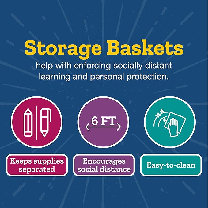 Really Good Stuff Medium Plastic Book Baskets, 11" by 7.5" by 4.5" - 12 Pack, White, Versatile Storage Solution for Classroom, Home and Office, Toy Storage, Multi-Purpose Organizer Basket