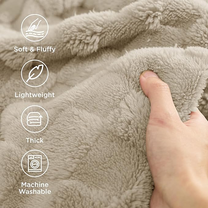 Bedsure GentleSoft Twin Blanket for Bed Light Brown - Super Soft Cozy Blankets for Women Men Girls, Cute Fuzzy Fleece Throws for Bedroom Couch, 60x80 Inches