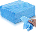 200 PCS Disposable Dish Cloths Reusable Blue Cleaning Towels Multi-Purpose Absorbent Handy Wipes for Kitchen, Countertops, Bathroom, Office, 13.7x15.7 Inch