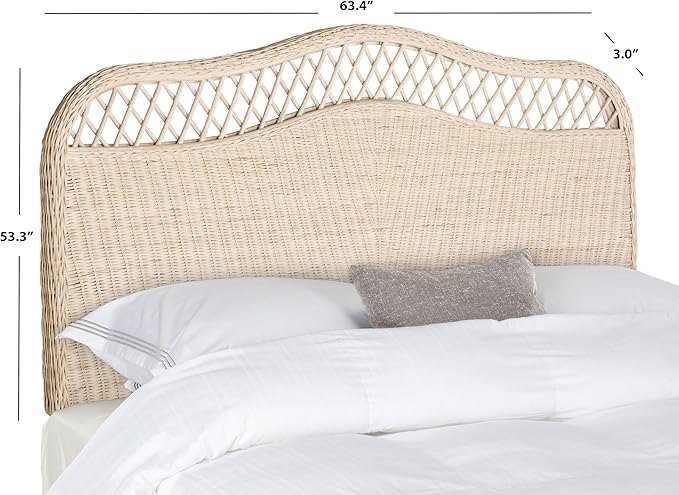 Safavieh Home Collection Sephina White Washed Rattan Headboard (Queen)